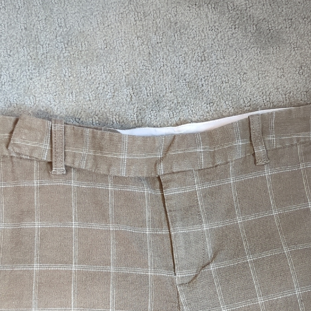 Tan Plaid Trousers - Picture 3 of 10